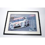 Framed Signed Print of Vodafone Nissan Racing's BTCC 1998 Championsip Car, signed by David Leslie