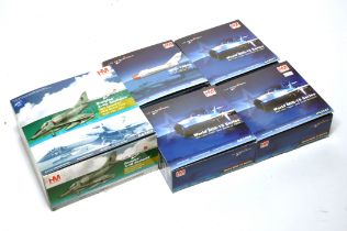 A group of four Hobby Master 1/72 diecast military aircraft as shown. Displayed with some signs of