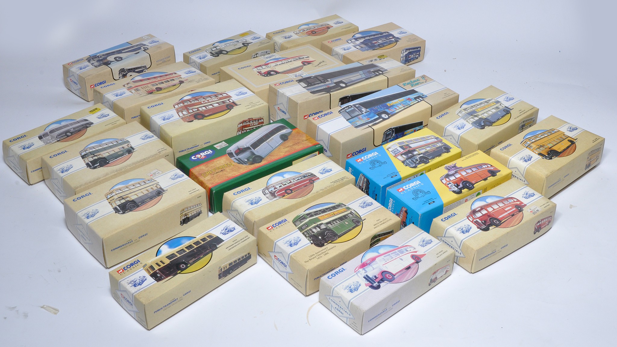 A group of Twenty Two Corgi Diecast Model Issues comprising Bus Transport and Commercial themed