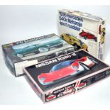 A trio of 1/16 Plastic Model Kits comprising Revell VW Karmann Ghia Coupe, Fujimi Nissan R380-II,