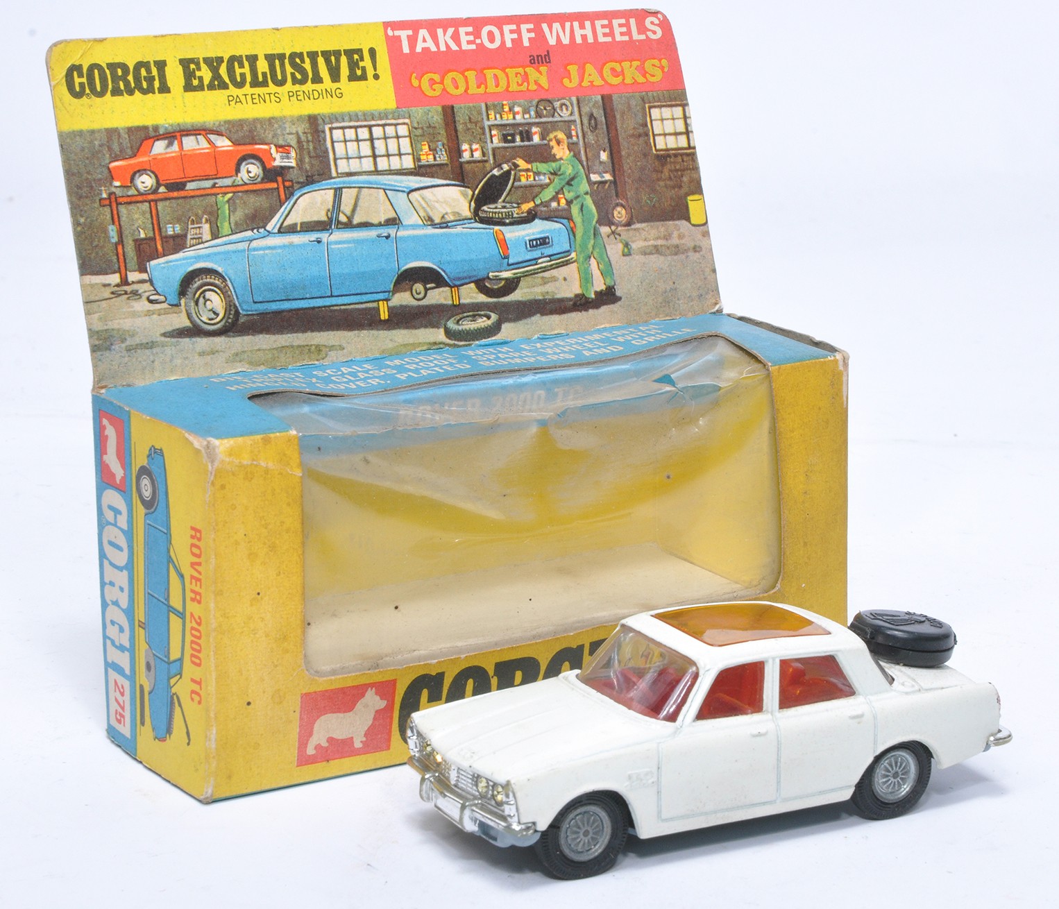 Corgi No. 275 Rover 2000 TC. Harder to find white issue, good with minor wear throughout, would