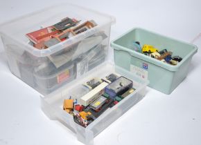 A misc group of diecast vehicles and other items relating to model railway as shown.
