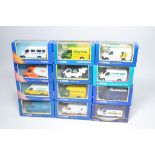 A group of twelve diecast model vehicles from Corgi comprising modern issue Ford Transit Vans in