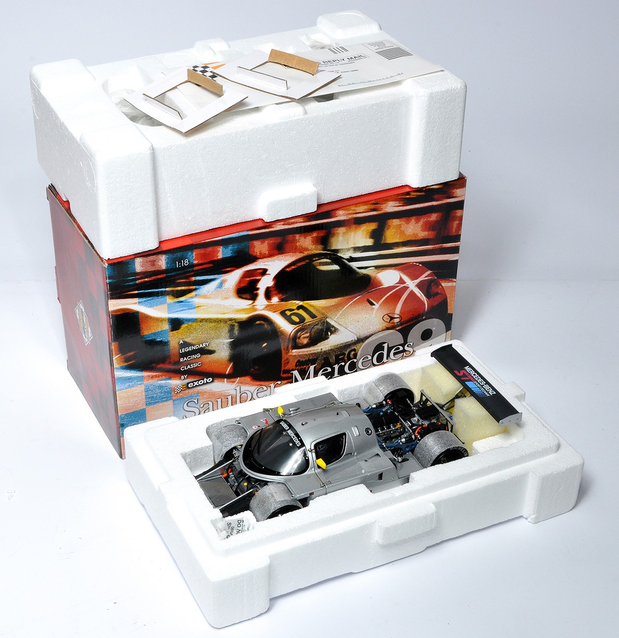 Exoto Racing Legends 1/18 diecast model racing car issue comprising Sauber Mercedes. Looks to be