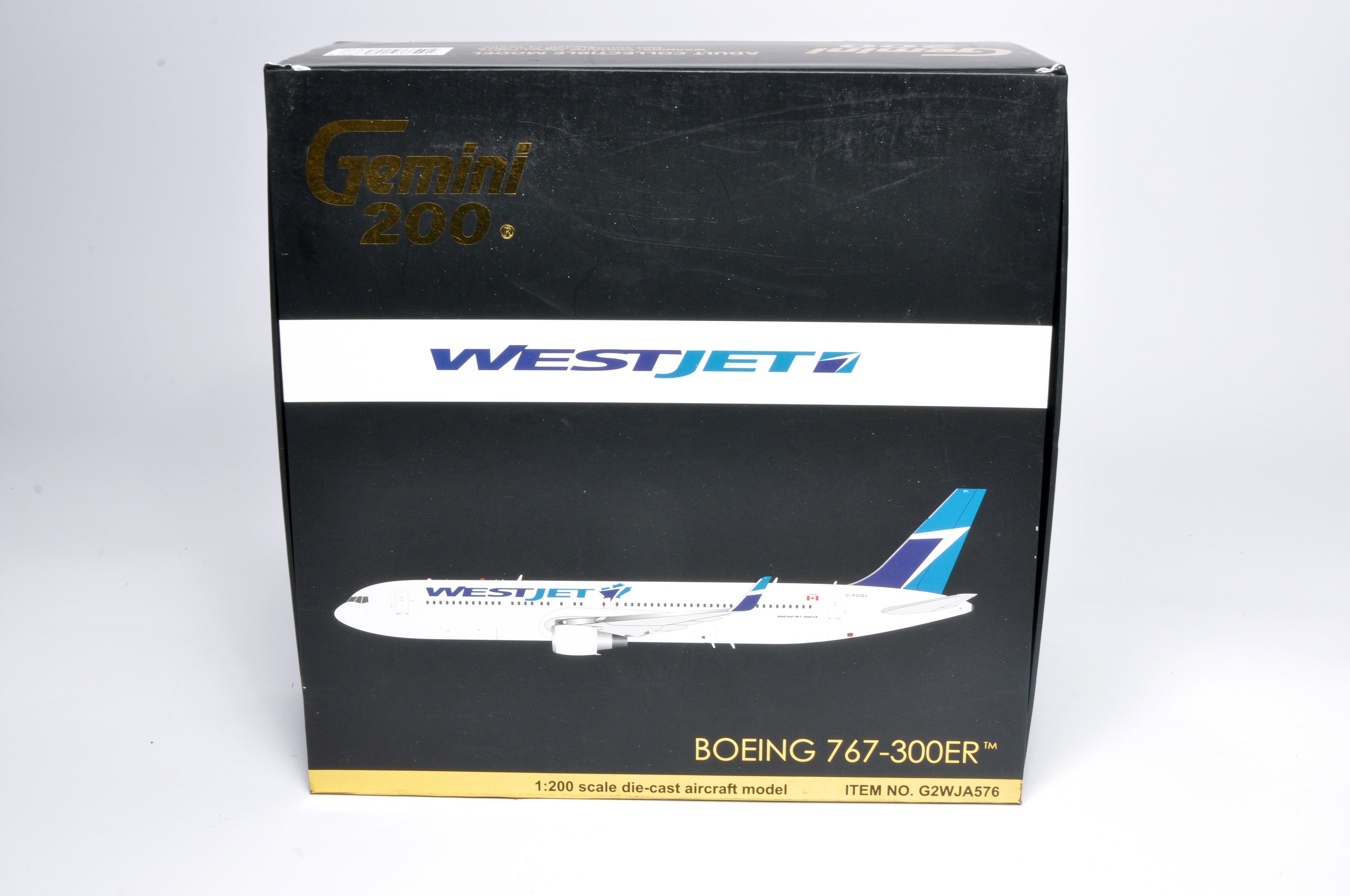 Gemini 1/200 Diecast Model Aircraft Issue comprising No. G2WJA576 Boeing 767-300ER WestJet.