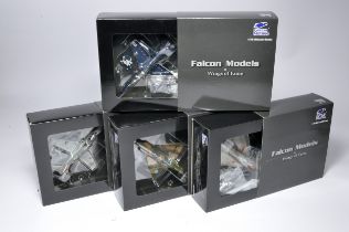 Falcon Models 1/72 diecast model aircraft group comprising No. 727003, 725006, 725002 and 727002.