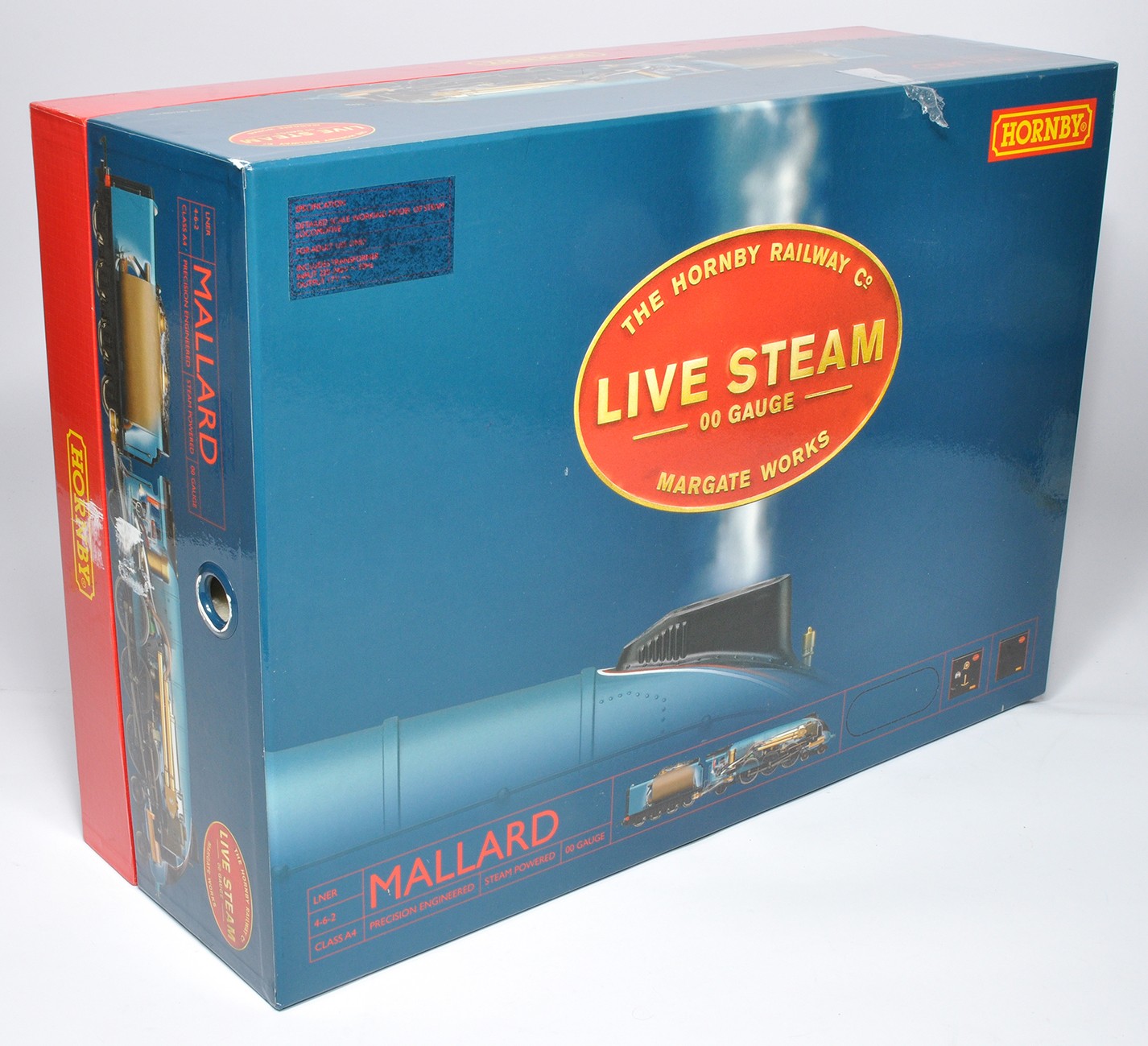 Hornby R1041 OO gauge LIVE STEAM Class A4 4-6-2 Mallard train set. The set contains the LNER Mallard