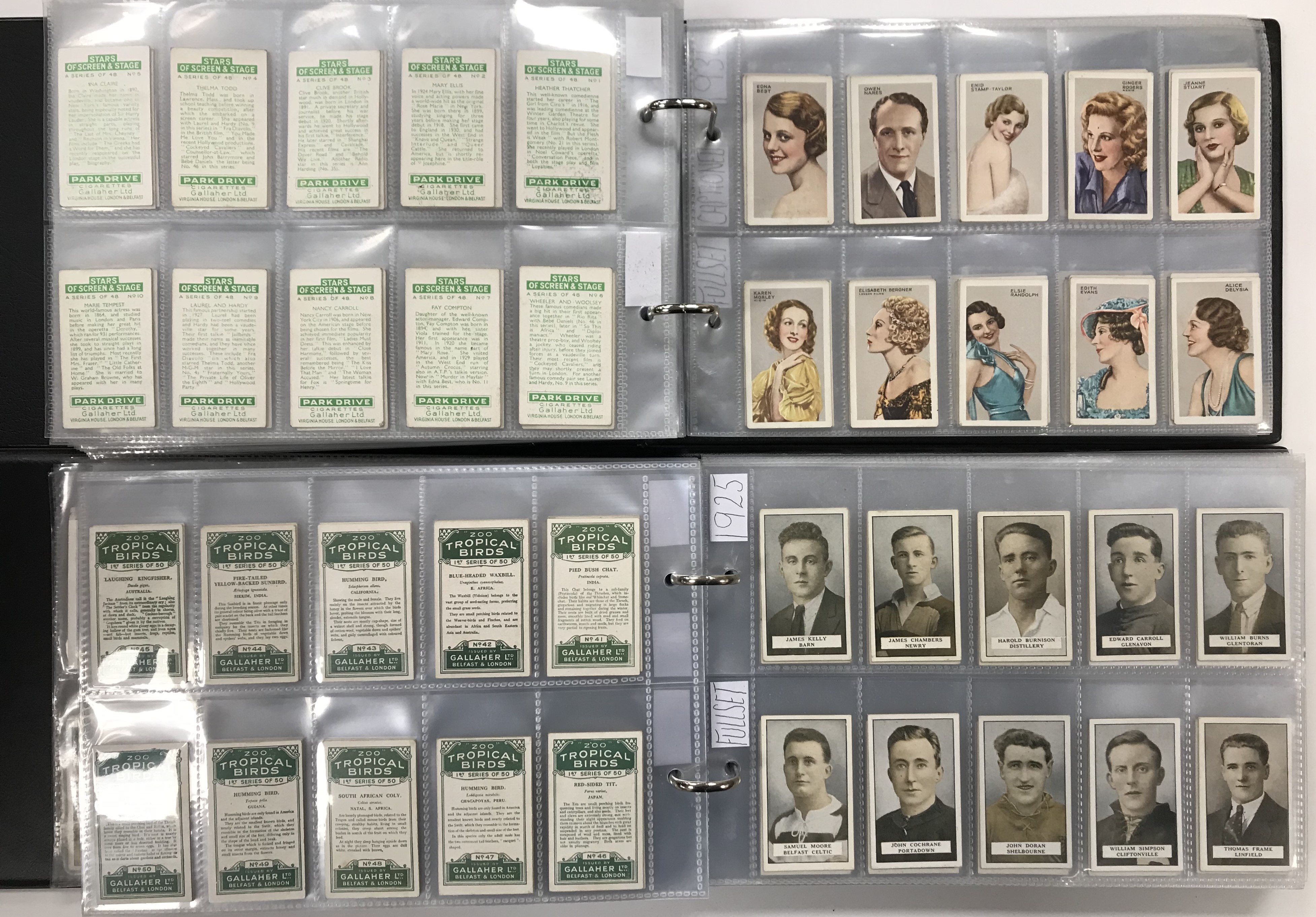 Two albums of Gallaher Ltd cigarette cards, full sets, including Plants of Commercial Value 1917,