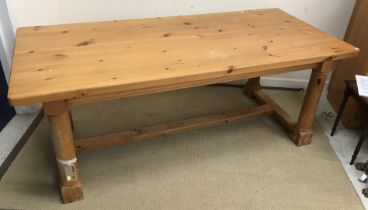 A modern pine refectory style dining table,