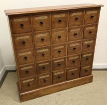 An oak apothecary style chest in the Victorian manner,