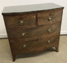 A 19th Century mahogany bow fronted chest of drawers,