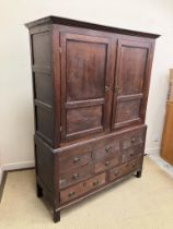 A 19th Century oak press cupboard,