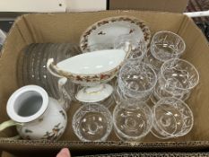 A box containing various Brierley, Stuart and other cut glass sundae dishes, Val St.