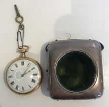An 18 carat gold pair cased pocket watch, the single fusée movement by Dutton Junior, London, No'd.