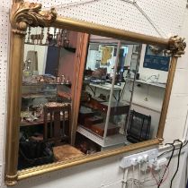 A modern gilt framed overmantel mirror in the 19th Century manner,