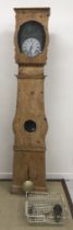 A 19th Century French pine cased long case clock,