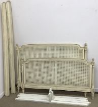 A modern cream painted bérgère double bedstead in the Louis XVI taste,