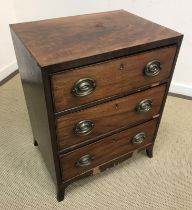 A 19th Century mahogany square front chest of small proportions,