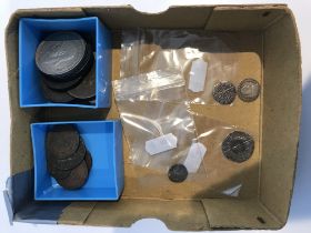 A collection of various mainly British coinage and tokens including a Henry VI hammered silver long