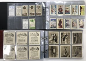 Two albums of mainly R & J Hill Ltd cigarette cards but including a full set of 30 circa 1900 sepia