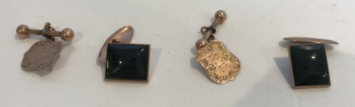 Two pairs of 9-carat gold cufflinks, 10.
