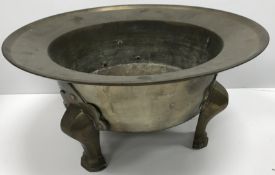 A 19th Century Chinese bronze censer with flared rim,