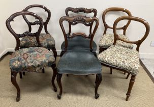Three pairs of Victorian dining chairs various