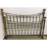 A pair of brass railed bed ends in the Victorian style,