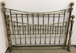 A pair of brass railed bed ends in the Victorian style,