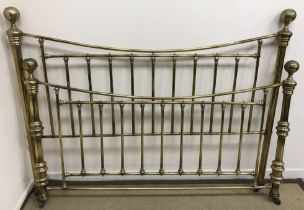 A pair of brass railed bed ends in the Victorian style,