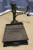 A pair of H Pooley & Son Ltd of Birmingham sack scales of low proportions 52 cm high x 36 cm wide x