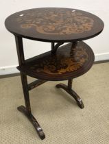 A 19th Century Dutch mahogany and marquetry inlaid folding tea table,