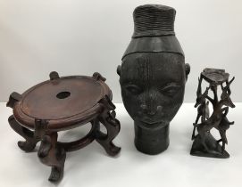 An African Tribal art bronze head in the Benin manner (imported from Nigeria in the 1980's by the