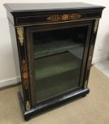 A Victorian embonised side cabinet,