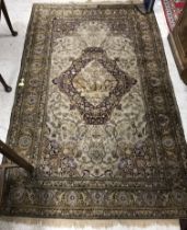 A vintage pictorial silk rug,