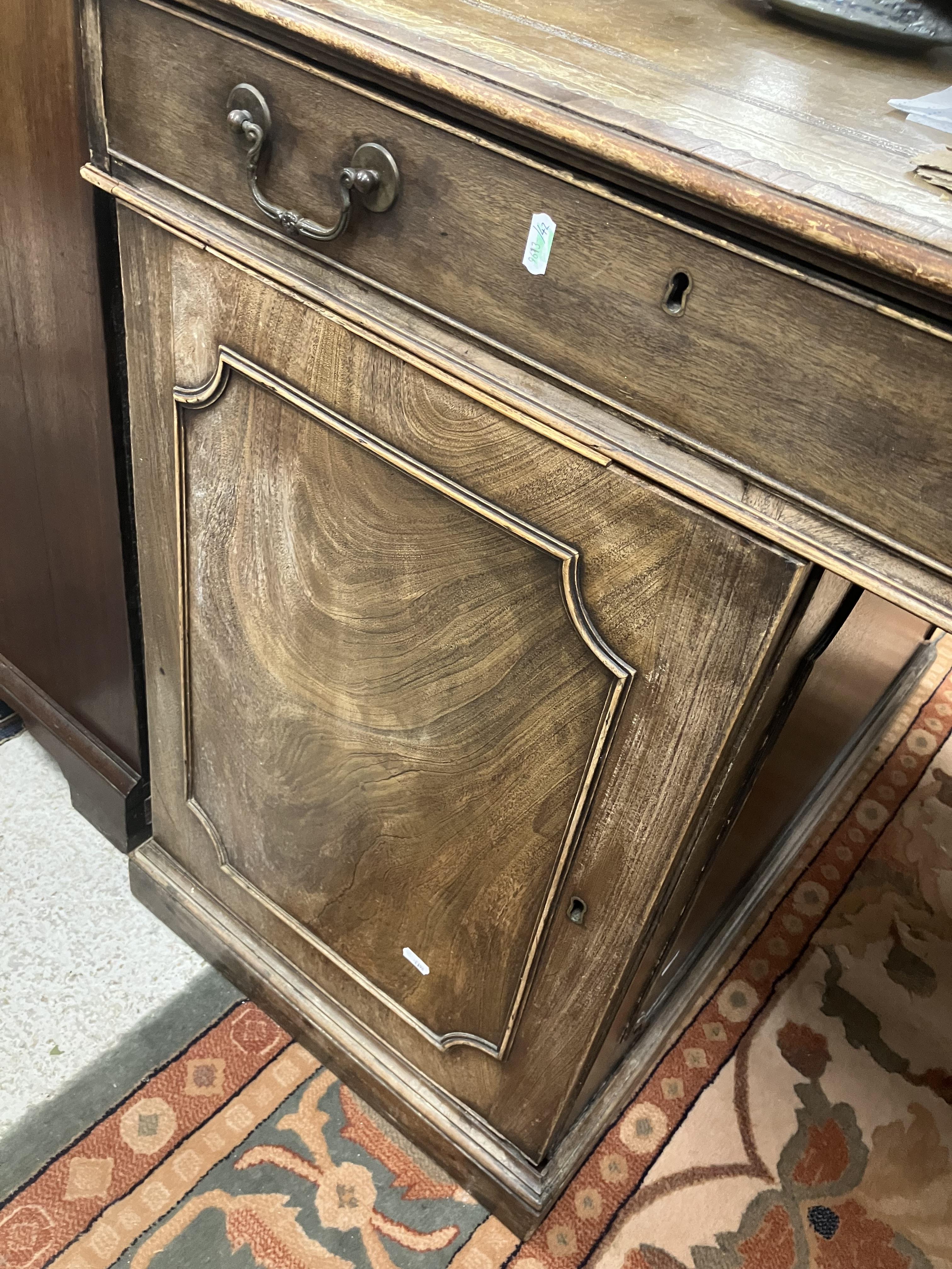 A mahogany double pedestal partners desk in the George III style, - Bild 12 aus 74