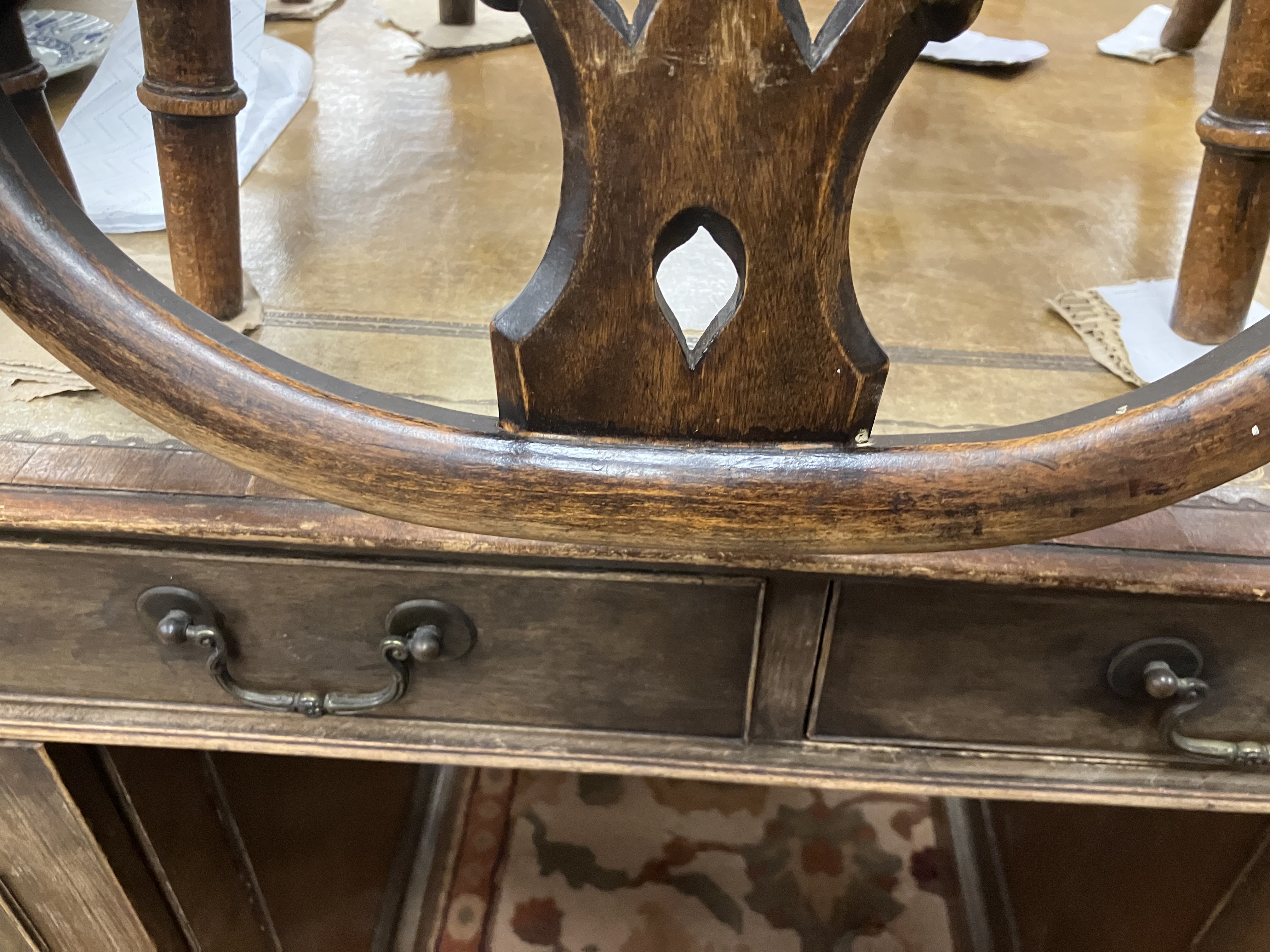 A mahogany double pedestal partners desk in the George III style, - Bild 13 aus 74