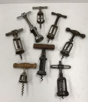 A collection of eight various late 19th Century and later German corkscrews (8)