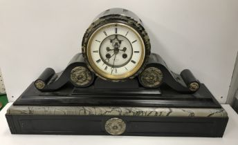 A circa 1900 French marble cased mantel clock,