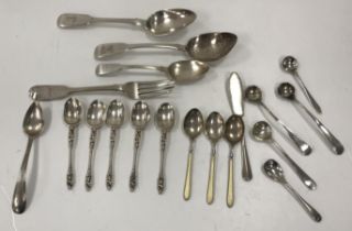 A collection of various silver cutlery,