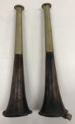 Two Dunhill table lighters in the form of hunting horns, one inscribed "D.