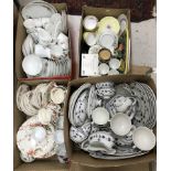 A box containing a large collection of Royal Doulton "York Town" dinner wares to include tureens,