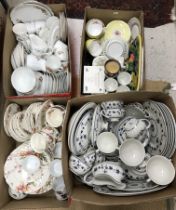 A box containing a large collection of Royal Doulton "York Town" dinner wares to include tureens,