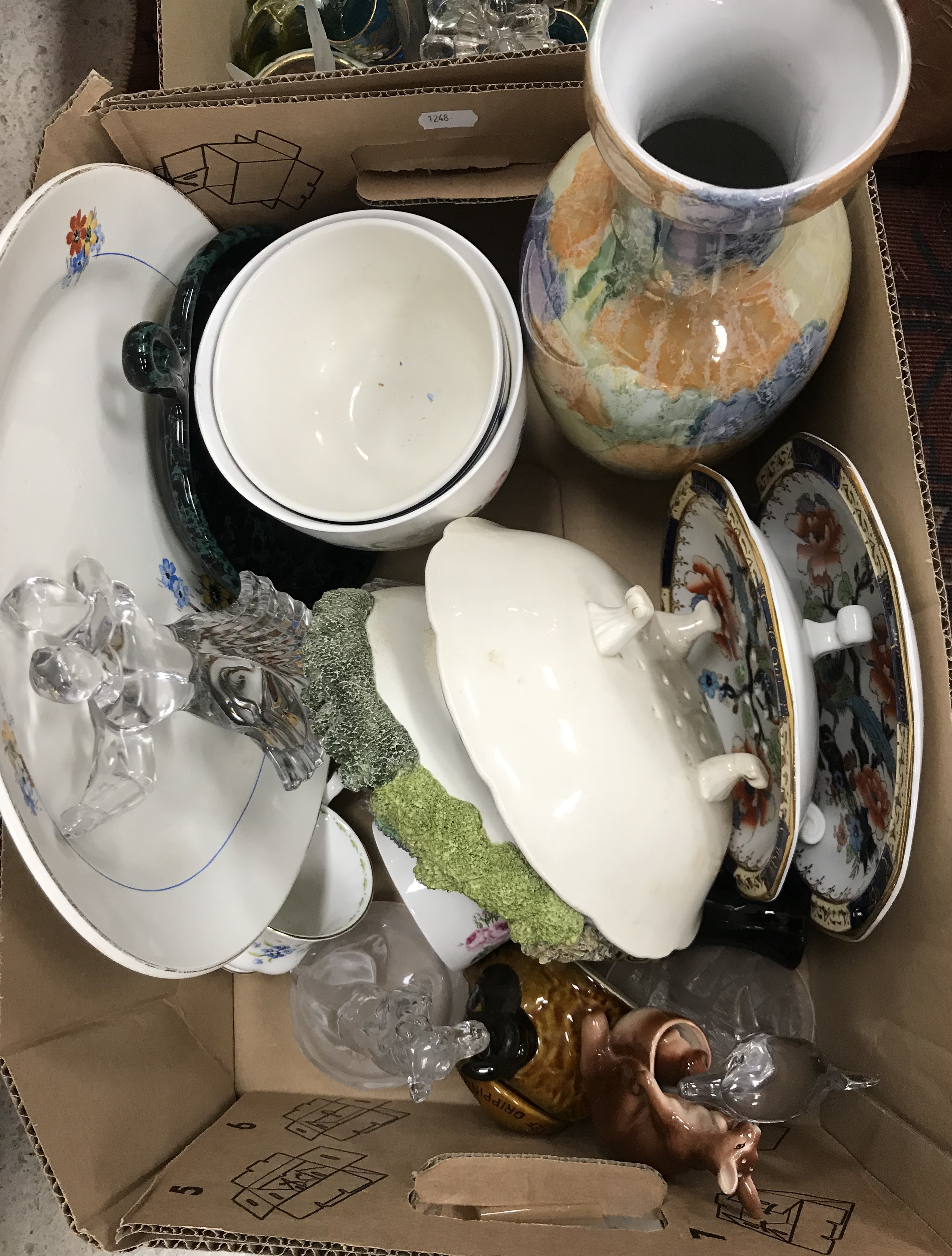 Six boxes of sundry china and miscellaneous wares to include a Celtic pottery "Phoenix" pattern - Image 3 of 12