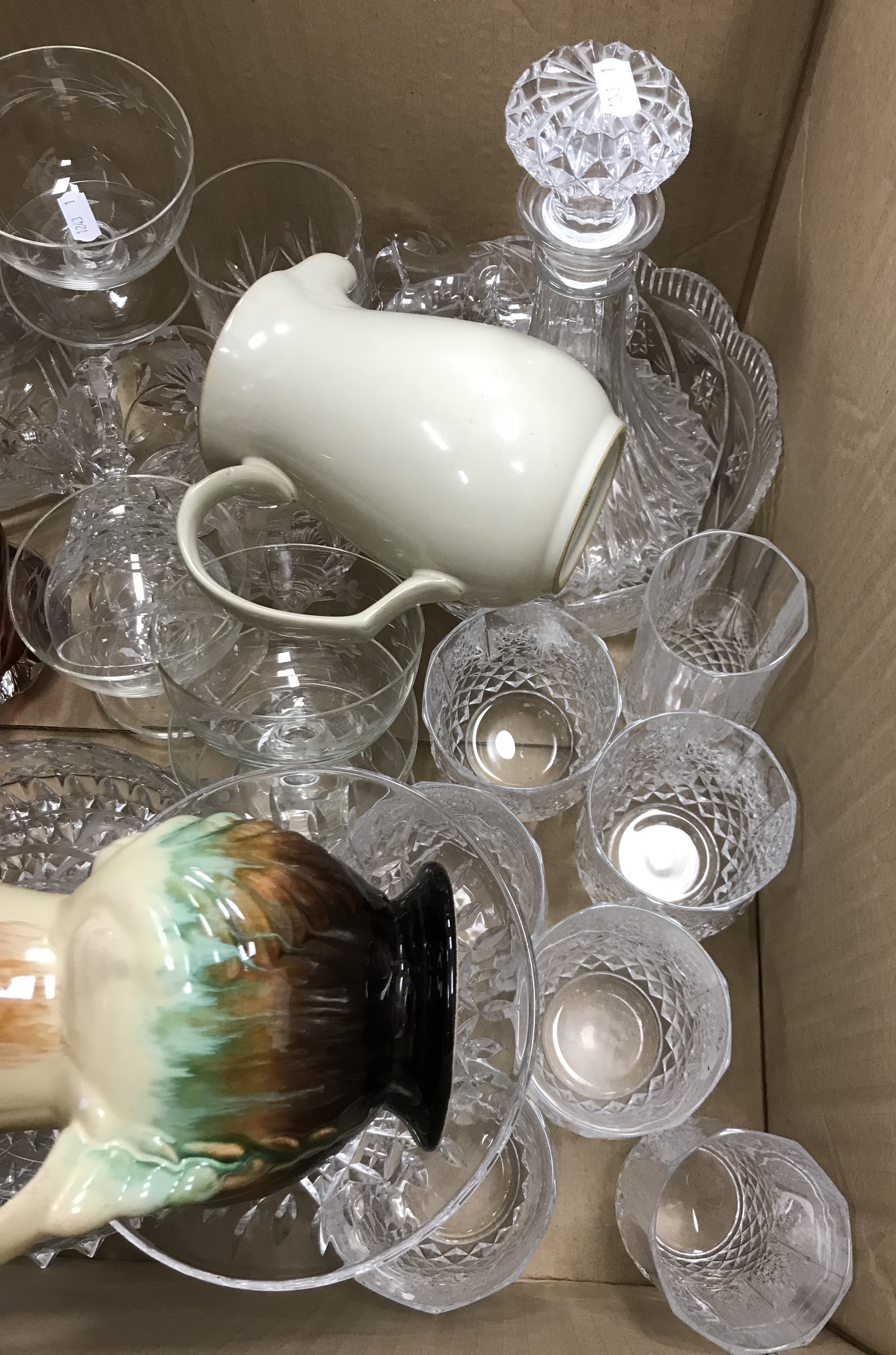 A box containing assorted glassware to include decanter, various drinking glasses, etc. - Image 2 of 3