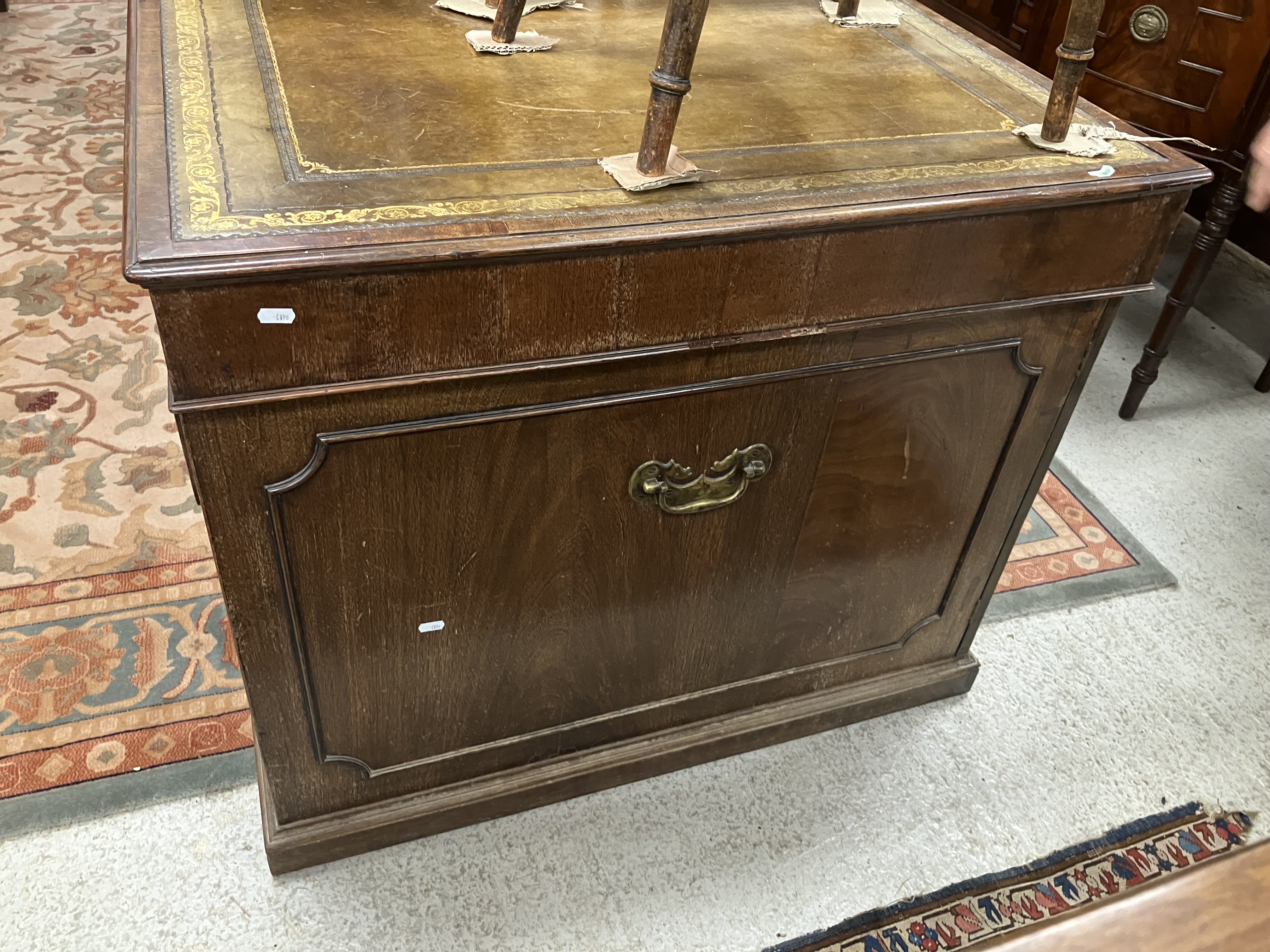 A mahogany double pedestal partners desk in the George III style, - Bild 73 aus 74