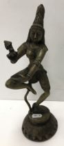 An Indian bronze figure of a dancing parvati on a lotus leaf decorated base, 30.