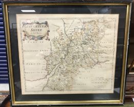 AFTER ROBERT MORDEN "Gloucestershire", hand-coloured map,