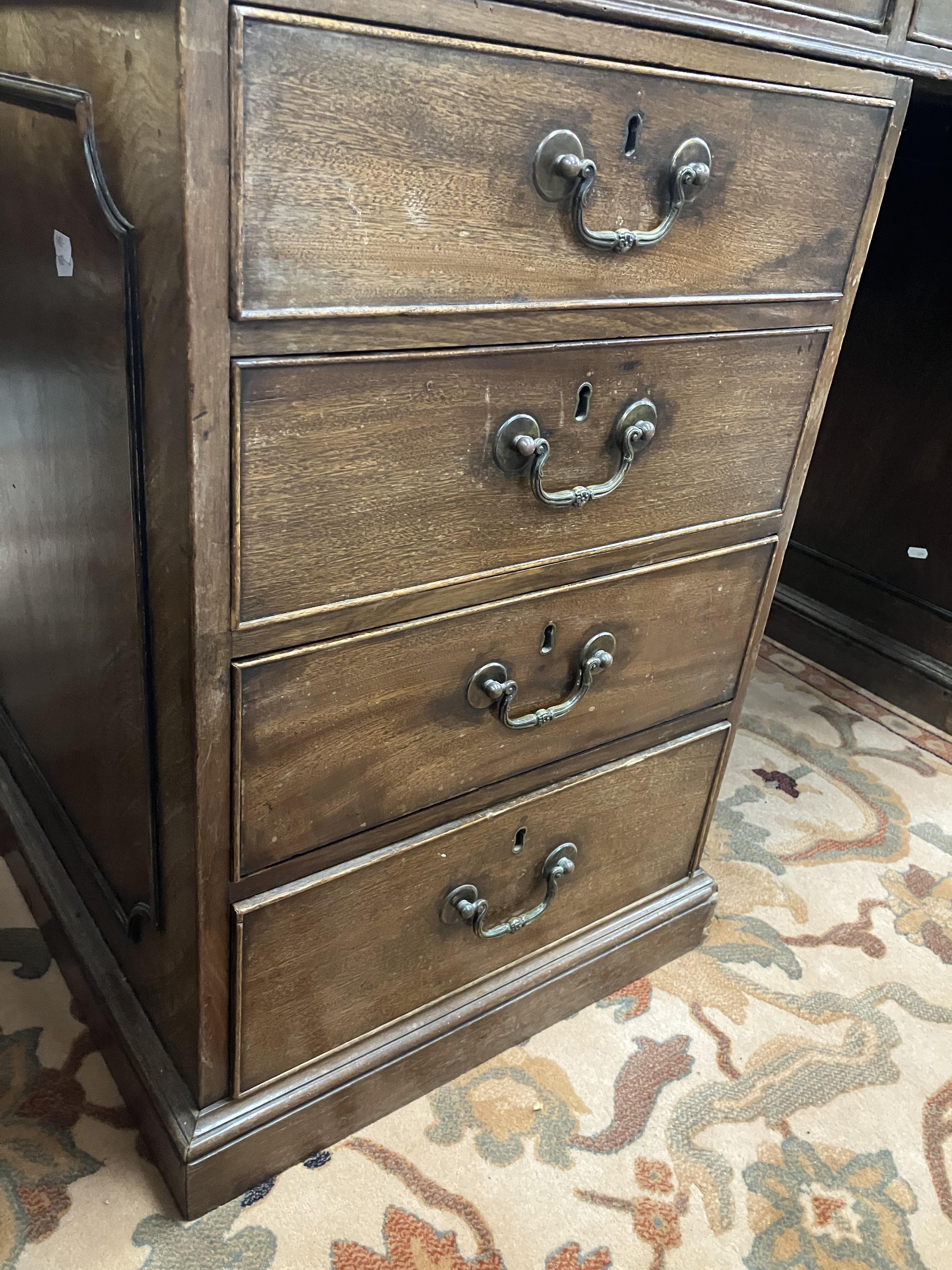 A mahogany double pedestal partners desk in the George III style, - Bild 51 aus 74