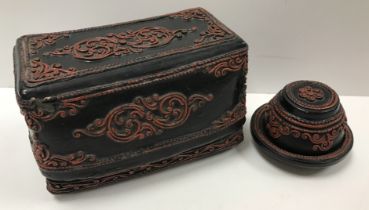 A Burmese Rakhine State lacquer bamboo pillow box in the 18th Century manner,